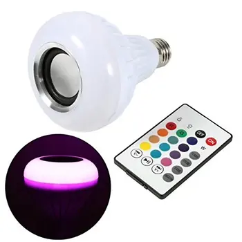 Super spilgtas mūzikas viedo LED spuldzes gaismas Bluetooth bezvadu tālvadības pults LED dzīvojamā istaba gaismas Spuldzes enerģijas taupīšanas spuldzes