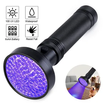 Super Spilgti 100 LED 395nm UV Blacklight Lukturi Ultravioleto Lāpu Gaismiņu Detektors Pet Urīna Home & Hotel Pārbaudes