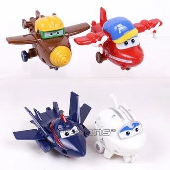 Super Spārniem Plaknes Transformācijas Robots PVC Skaitļi Rotaļlietas Bērniem Zēni Dāvanas, 4gab/komplekts