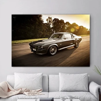 Superauto 1967 Kanvas glezna Mustang plakātu mājas apdare (bez rāmja)