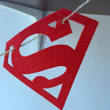 Supermens Partys 3 Metru Jutos Banner Dimanta Karoga Dzimšanas dienas svinības Apdare Stērste piegādes audums