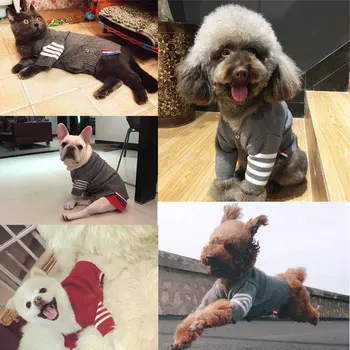 Suņu Džemperi Ziemas Siltā Suņu Apģērbu Modes Adīt Pet Džemperi, lai Mazie un Vidējie Suņi, Mopsis Chihuahua Trikotāža 11