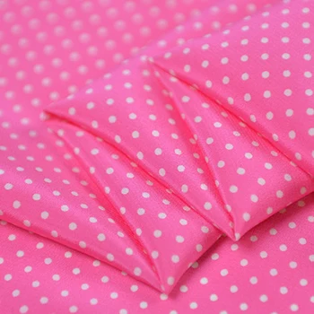 Svaigs rozā zīda auduma crepe de chine materiāls polka dot 100cm*112cm