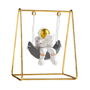 Sveķu Astronauts Statuetes Spaceman par Sparā Statuja Savākt Ornaments Skulptūra