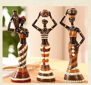 Sveķu tautas mākslas mīlestība 3 Āfrikas meitenes mājas dekoru sveķu statuetes tautas mākslas Mājas apdare mīlestība Āfrikas statuetes