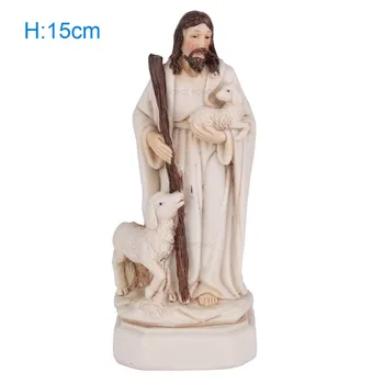 Sveķu Toptable Katoļu Svētā Statuja Saint Vissvētākās Jaunavas Marijas Statuja Statuetes Jēzus Kristus Ķēriens Jēra Statuja Mājas Dekoru