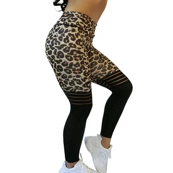 SVOKOR Sexy Leopard Legging Augsta Vidukļa Sporta Sieviešu Fitnesa Stulpiņi Acs Raibs Elsas Push Up Treniņu Jeggings