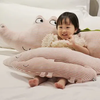 Svītrains Krokodils Plīša Rotaļlietas, kas Pildīti ar Mīkstu Plīša Dzīvnieki Spilvena Spilvenu Lelle guļamistaba spilvens, Bērnu Sleepping Rotaļlieta Dāvana Bērniem