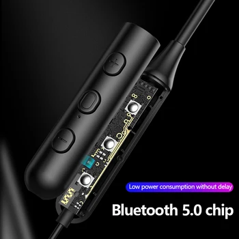 Swalle Bluetooth 5.0 Bezvadu Sporta austiņas Stereo, Subwoofer, Karājas Kaklā Karājas Metāla Magnētiskās Bluetooth Austiņas