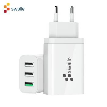 Swalle USB Lādētāju Ātri Uzlādēt 3.0 USB Lādētāju augstas quanlity mobilā tālruņa lādētāju, 3 usb portu, Ātra uzlāde ES standarta lādētāju
