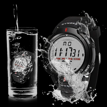 SYNOKE Pulksteņi Vīriešu 30M Ūdensizturīgs Elektronisko LED Digitālo Skatīties Vīrieši Āra Vīriešu Sporta Rokas Pulksteņi Hronometrs Relojes Hombre