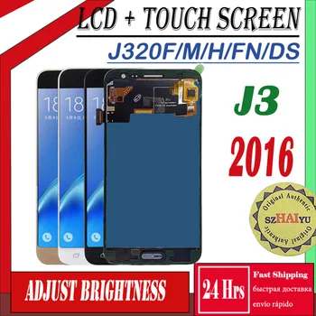 SZHAIYU SM-J320FN/F/V/H/DS Samsung Galaxy J3 2016 J320 LCD + Touch Screen J320F J320FN J320H J320M Pielāgot brighness