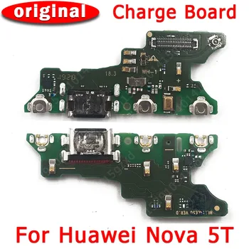 Sākotnējais Uzlādes Ports Huawei Nova 5T 5 T Nova5T USB Maksas Kuģa PCB Dock Connector Flex Nomaiņa Rezerves Daļas
