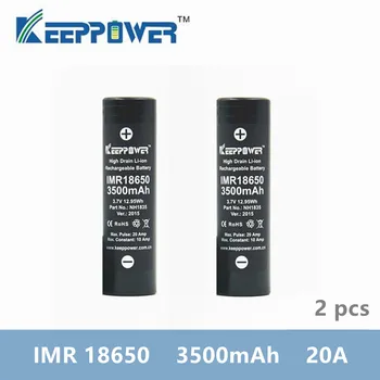 Sākotnējo 2 Gab KeepPower IMR 18650 akumulatoru IMR18650 3500mAh 3,7 V 20A max izlādes augstas jaudas akumulatora NH1835 piliens kuģniecība