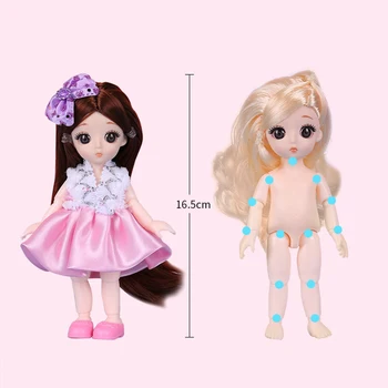 Sākotnējā 16cm Modes BJD Lelles 13 Kopīgas Kustamo Princese Lelle, Rotaļlietas veido Saģērbt Skaistumu Cute Baby Lelle, Rotaļlietas Bērniem Dāvanas