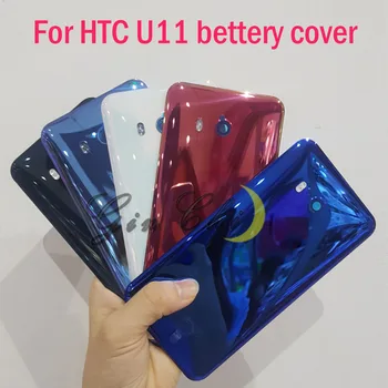 Sākotnējā 6.0 HTC U12 Plus Akumulatora Vāciņu Durvju Aizmugurējā Stikla Korpusa Gadījumā, HTC U11+ aizmugurējo Vāciņu Ar Kameras Objektīvs Bez Iepirkšanās