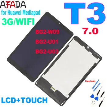 Sākotnējā 7 collu LCD Huawei Mediapad T3 7.0 3g vai wifi BG2-W09 BG2-U01 BG2-U03 LCD Displejs, Touch Screen Digitizer Montāža