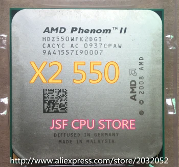 Sākotnējā AMD Phenom II X2 550 CPU 3.1 GHz Socket AM3 938-pin Procesors 80W Dual-Core 1M Desktop (darba Bezmaksas Piegāde)