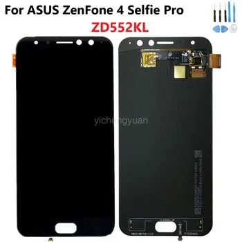 Sākotnējā AMOLED Par ASUS ZenFone 4 Selfie Pro ZD552KL Z01MD LCD Ekrānu skārienjūtīgu Digitizer Montāža Burn-Ēnas