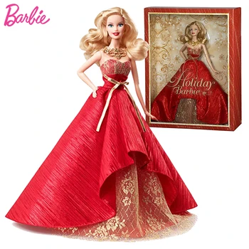 Sākotnējā Apvienotās Barbie Lelles Ierobežotu Collector Atpūta ar Sarkano Kleita Barbie Lelles, Rotaļlietas Meitenēm, Rotaļlietas Bērniem dāvanu Juguetes