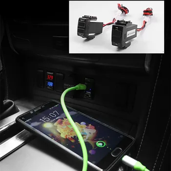 Sākotnējā Autostāvvieta automašīnu temperatūras un spriegumu noteikšana mobilais tālrunis dual USB lādētājs piederumi Nissan Patrol y62