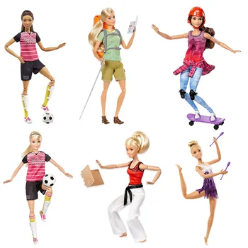 Sākotnējā Barbie Lelle Veikti, Lai Pārvietotu 22 Šarnīrveida Locītavu Athelete Lelles Bērniem Patiesu Barbie, Lelles, Rotaļlietas Meitenēm