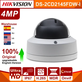 Sākotnējā Hikvision ip kameras DS-2CD2145FWD-man Po, 4MP Tīklu CCTV drošības Nakts versija micro SD kartes ONVIF ISAPI signālu ostas
