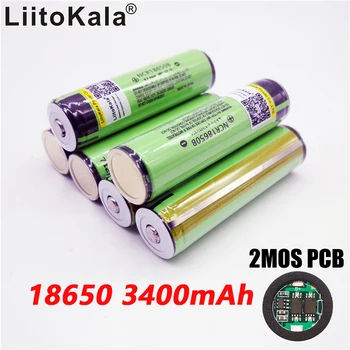 Sākotnējā LiitoKala 18650 3400mAh akumulators 3,7 V Li-ion Rechargebale akumulatora PCB Aizsargāta NCR18650B 18650 3400