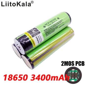 Sākotnējā LiitoKala 18650 3400mAh akumulators 3,7 V Li-ion Rechargebale akumulatora PCB Aizsargāta NCR18650B 18650 3400