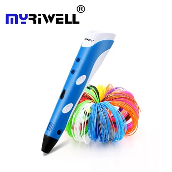 Sākotnējā Myriwell 3D drukāšanas pen1.75 mm ABS Smart 3d zīmēšanas pildspalvas+Bezmaksas Pavedienu+pārredzama PC mīksto zīmēšanas klāja 5 bezmaksas dāvanas