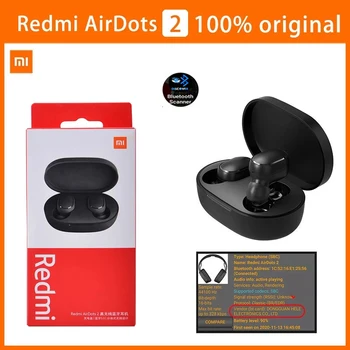 Sākotnējā Redmi Airdots 2 TWS Bluetooth Austiņas Redmi Airdots Pro 2 Stereo Bezvadu Earbuds Xiaomi Airdots 2 Sporta Austiņas