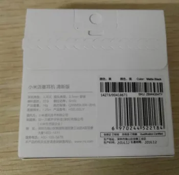 Sākotnējā Xiaomi Mi Austiņas Virzuļa 3 Svaiga Versija-Auss ar Mic Vadu Kontroles mobilais tālrunis