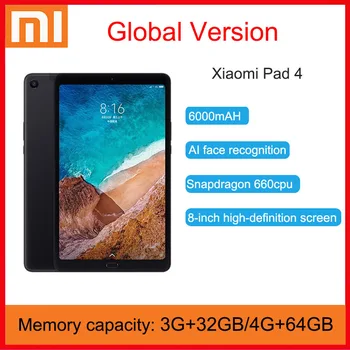 Sākotnējā Xiaomi Mi Pad 4 32GB/64GB Tabletes 4 Snapdragon 660 AIE CPU Tablete 8.0