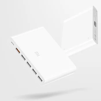 Sākotnējā Xiaomi USB-C 60W Lādētāja Izejas Tipa C 6 USB Porti QC 3.0 Ātri Uzlādēt 18W x2 + 24W(5V=2.4 MAX) Smart Phones