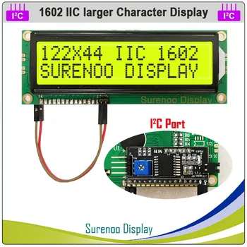 Sērijas IIC / I2C / TWI 1602 162 16*2 Lielāks Raksturs LCD Displeja Modulis Yellow Green Blue ar Apgaismojumu par Arduino