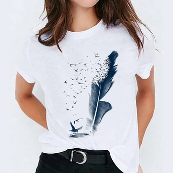 T-krekli, Tops Sievietēm, Akvarelis, Drukāšanas Gudrs Tendenci Apģērba Izdrukāt Lady Sieviešu Grafiskais T Krekls Dāmas Sieviešu Tee T-Krekls