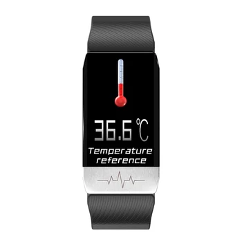 T1 Smart Aproce Ar Ķermeņa Temperatūra EKG Fitnesa Tracker Aproce Sirds ritma Monitors Smart Skatīties Sports Vīriešu un Sieviešu Grupa VS E66