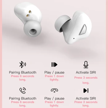 T20s TWS 5.0 Bluetooth Austiņas HIFI Mini Wirelesse earbuds HD Binaural Zvanu Austiņas Ar Portatīvo Spogulis 