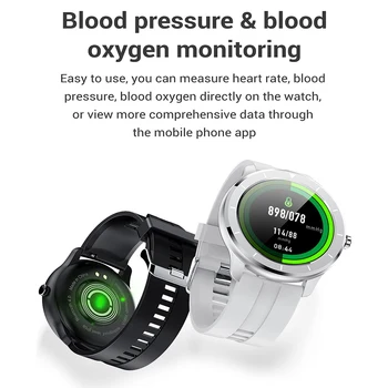 T6 ar skārienekrānu Vīrieši sievietes Smart Skatīties Ūdensizturīgs Sporta asinsspiediens, Sirdsdarbības Tracker Miega izsekošanas Modes android vai IOS