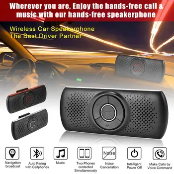 T826 Bluetooth Brīvroku Speakerphone12V/24V Automašīnas Skaļrunis TF Mūzikas MP3 Atskaņotājs Pievienojiet Tālruņus, Skaļrunis, saulessarga Klipsis