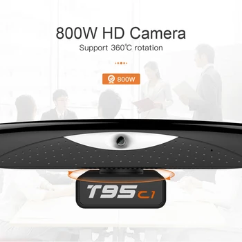 T95C1 TV KASTĒ 8.0 MP Kamera ar MIKROFONU Android 9.0 Smart TV KASTĒ RK3368 Octa Core 2GB 16GB 2.4&5 G WIFI 4K Media Player Youtube