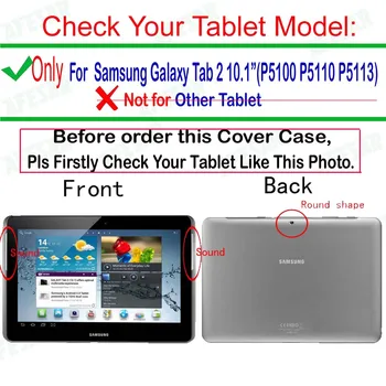 Tab 2 10.1 p5100 p5110 P5113 Gadījumā, Flip Stends, pu Leather Folio uz Lietu Samsung Galaxy Tab 2 10.1 Planšetdatoru GT-P5100 P5110