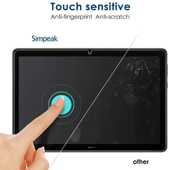 Tablete Rūdīta Stikla Ekrāna Aizsargs Vāks Huawei MediaPad T5 10 10.1 Collu Acu Aizsardzība, Anti-pirkstu Nospiedumu Rūdīts Filmu