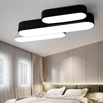 Taisnstūra Akrila vienkāršu, Modernu Led griestu gaismas dzīvojamā istaba guļamistaba AC85-265V Jauna Balta, melna Griestu Lampas piederumi