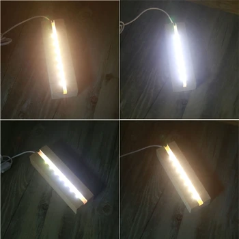 Taisnstūra LED Gaismas Displejs Bāze Koka Apgaismota Bāzes Stāvēt Lāzeri, Kristāla, Stikla Nakts Apgaismota Sveķu Bāzes Mākslas Ornaments