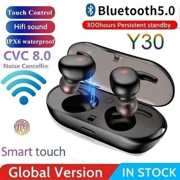 Taisnība TWS Bezvadu Bluetooth Austiņas 9D HiFi Stereo Austiņas Touch Kontroli Mini Earbuds Ūdensizturīgs Sporta Austiņas ar Mic