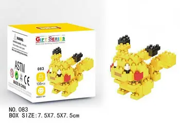 TAKARA TOMY Pokemon Pikachu Celtniecības Bloki 3D DIY Izglītības Modelis, Ornaments Mewtwo Mikro Mazie Samontēts Bloks, Ķieģeļu Rotaļlietas, Dāvanu