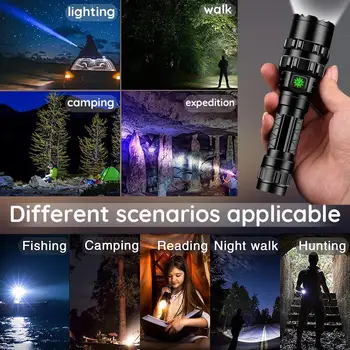 Taktiskā LED Lukturīti ar Tālvadības Ūdensizturīgs Scout Gaismas Lāpu, USB Uzlādējams Zibspuldze, Āra Medību, Zvejas