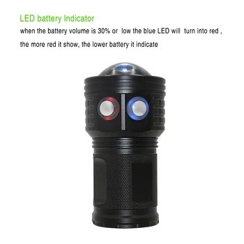 Taktiskā Zemūdens 100m LED Niršanas Lukturīti Ūdensizturīgs COB LED 10800Lumens Fotogrāfija Video Aizpildīt Gaismas Lāpu 4*18650 Akumulatoru