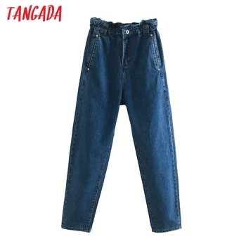 Tangada 2020. gadam, modes sievietēm zaudēt kaitējumu džinsa bikses garās bikses strethy viduklis kabatas, pogas sieviešu džinsa bikses 4M61